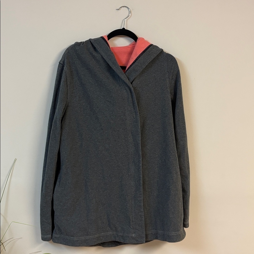 LULULEMON Awareness Wrap hoodie jacket gray coral dip dye lining Size 10 - Picture 2 of 8